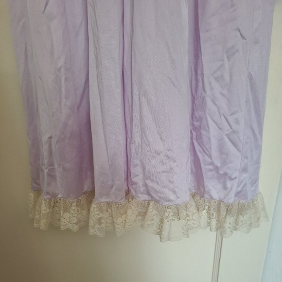 Vintage Jenelle Of California Sheer Nylon Nightgown Lace V Neck Tie Back - Picture 3 of 8